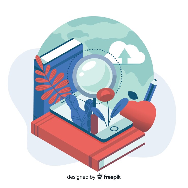 Vector gratuito concepto isométrico de educación online