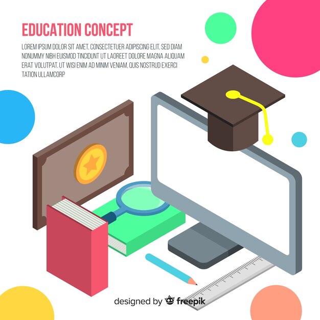 Concepto isométrico de educación