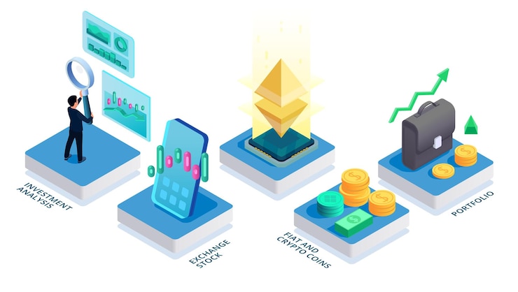Vector gratuito concepto isométrico de inversión empresarial con símbolos de gestión financiera ilustración vectorial