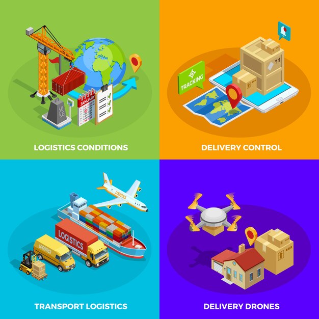 Concepto isométrico logístico