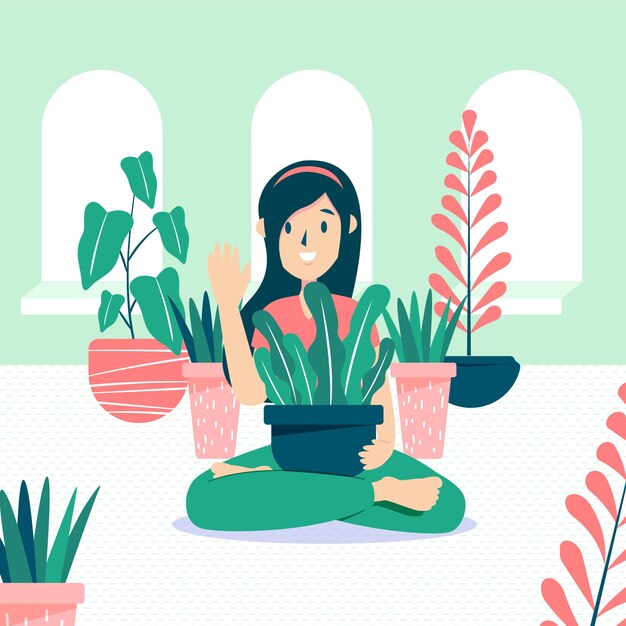 Concepto de jardinería en casa