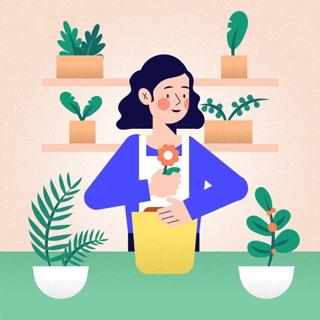 Concepto de jardinería en casa