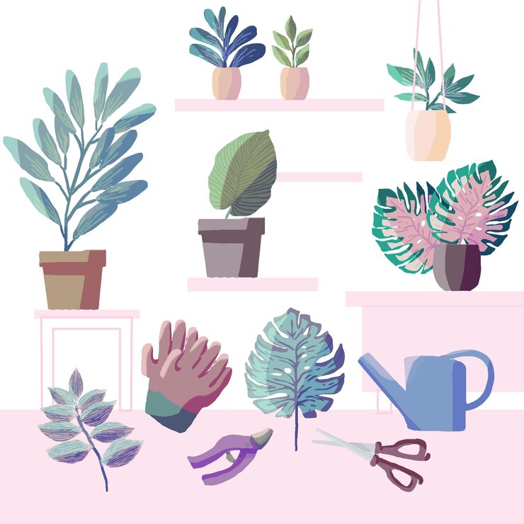 Vector gratuito concepto de jardinería en casa
