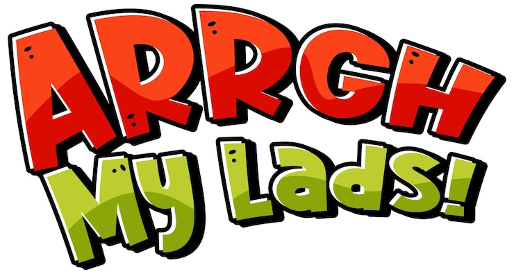 Vector gratuito concepto de jerga pirata con el logotipo de la frase arrgh my lads