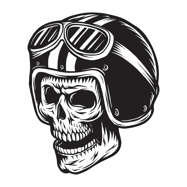 Concepto de jinete de calavera monocromo vintage