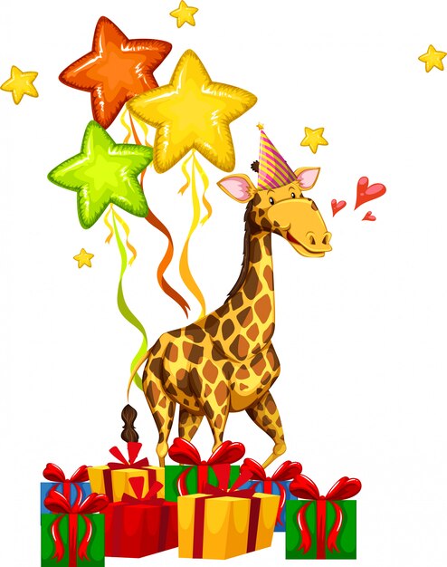 Concepto de jirafa fiesta feliz