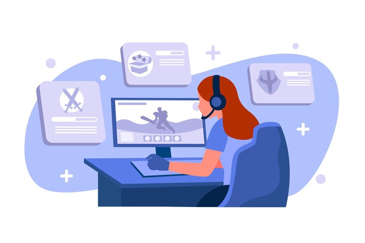 Vector gratuito concepto de juegos en línea