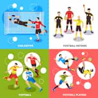 Vector gratuito concepto de jugadores de fútbol