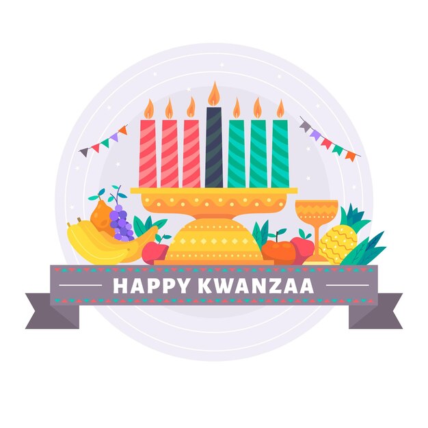 Concepto de kwanzaa de diseño plano
