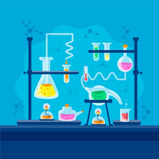 Vector gratuito concepto de laboratorio de ciencias dibujado a mano