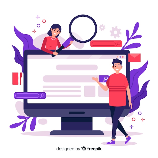Vector gratuito concepto para landing page de búsqueda