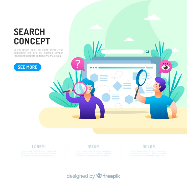 Vector gratuito concepto para landing page de búsqueda