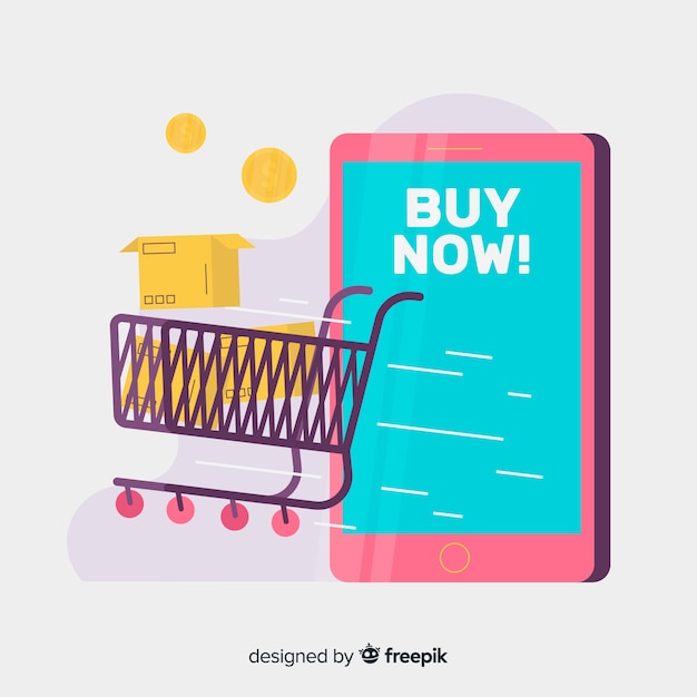 Concepto de landing page de compras online