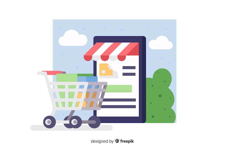 Vector gratuito concepto para landing page de compras online