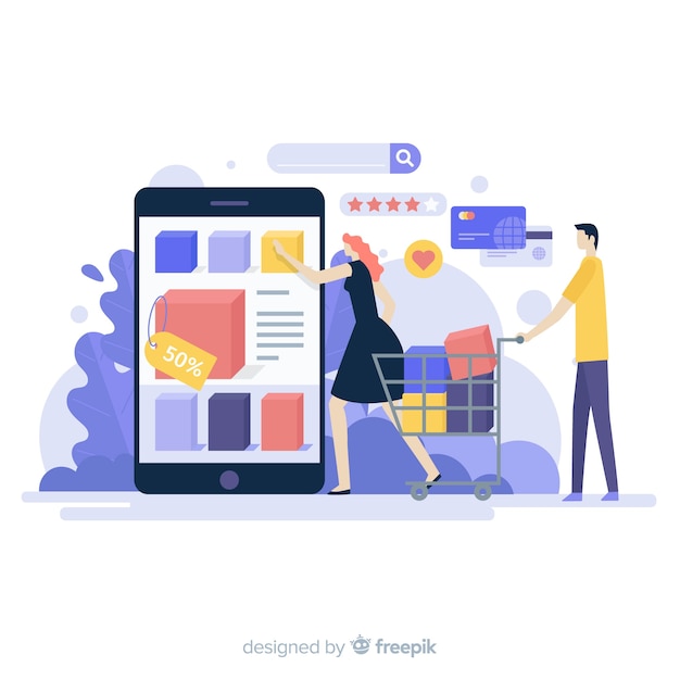 Vector gratuito concepto para landing page de compras online