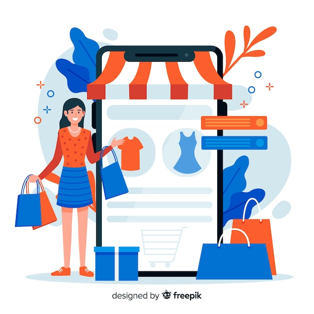 Vector gratuito concepto para landing page de compras online