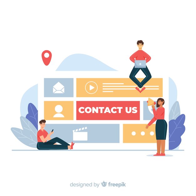 Concepto de landing page de contacto