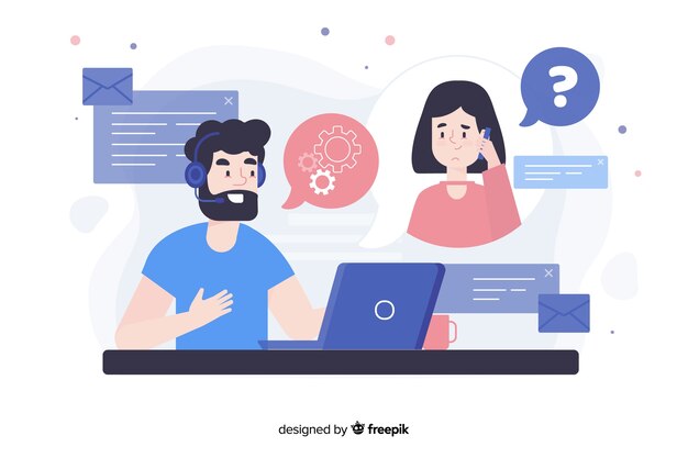 Concepto de landing page de contacto