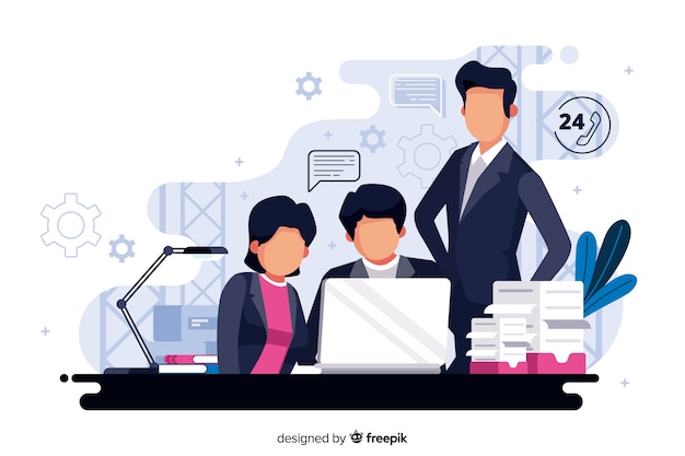 Concepto de landing page de contacto