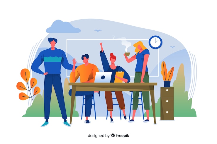Vector gratuito concepto para landing page de equipo de trabajo