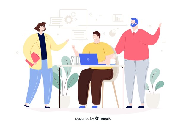 Concepto para landing page de equipo de trabajo