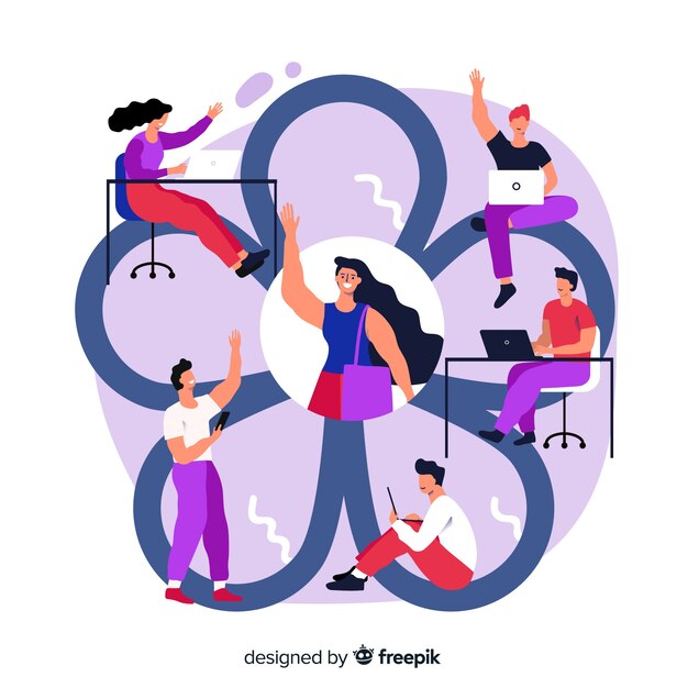 Concepto para landing page de equipo de trabajo