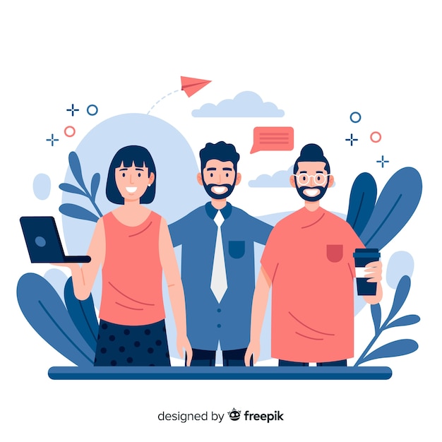 Concepto para landing page de equipo de trabajo