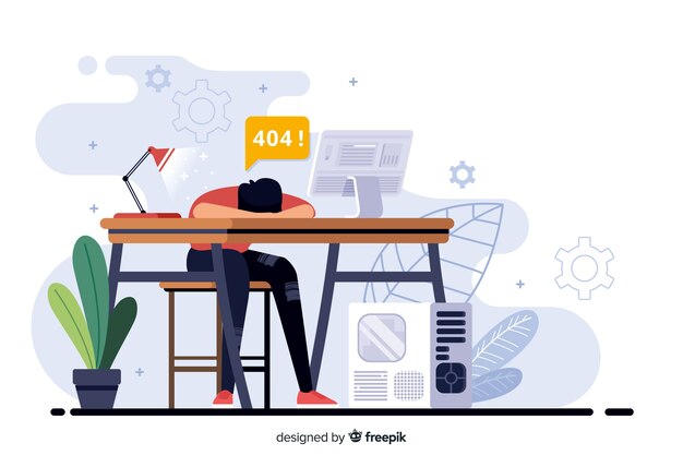 Concepto de landing page de fallo técnico