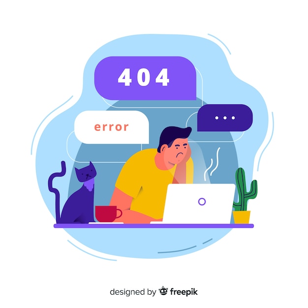 Concepto de landing page de fallo técnico
