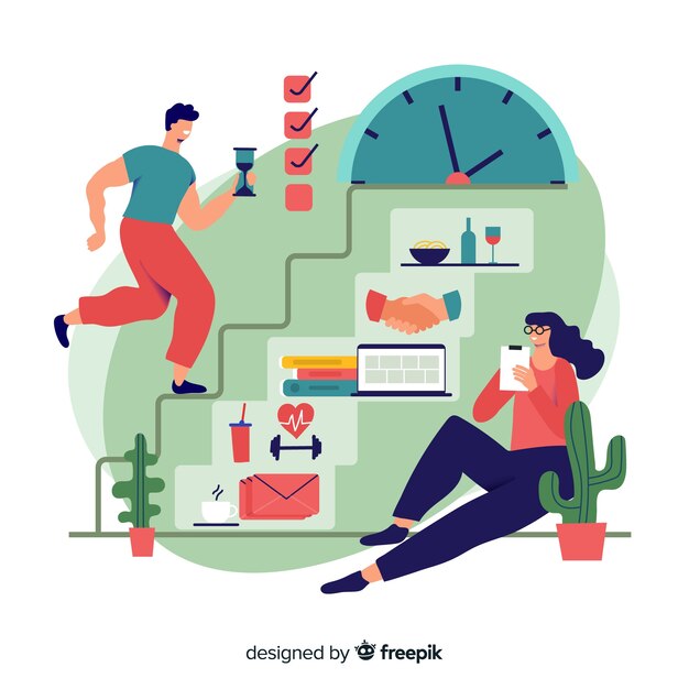 Concepto de landing page de manejo del tiempo