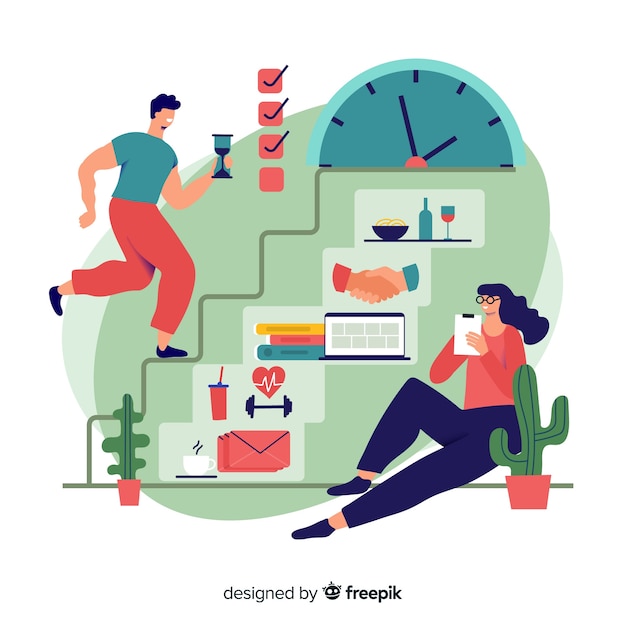 Concepto de landing page de manejo del tiempo