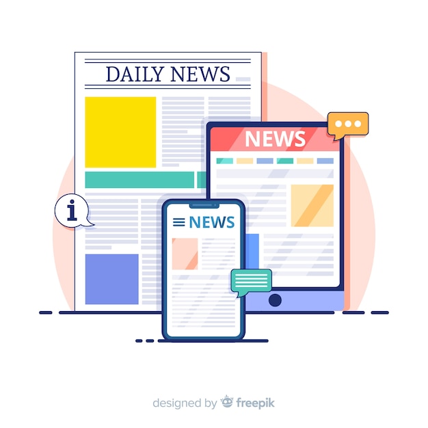 Concepto de landing page de noticias