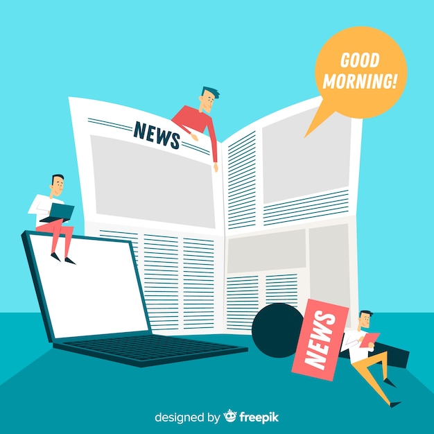 Concepto de landing page de noticias