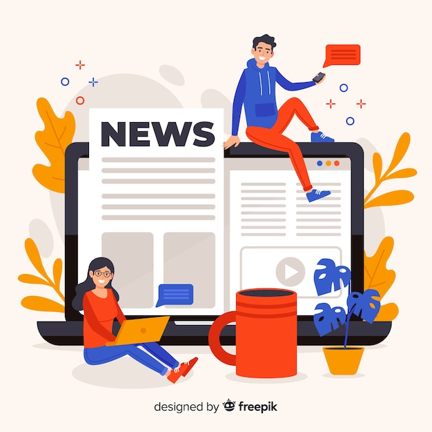 Vector gratuito concepto para landing page de noticias