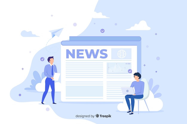 Vector gratuito concepto para landing page de noticias