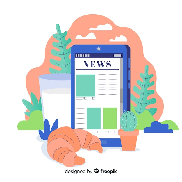 Vector gratuito concepto para landing page de noticias