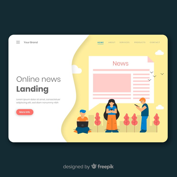Vector gratuito concepto para landing page de noticias