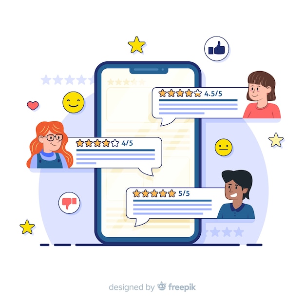 Vector gratuito concepto de landing page de reseñas