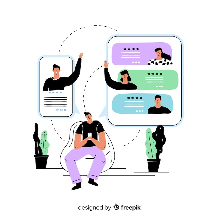 Vector gratuito concepto para landing page de reseñas