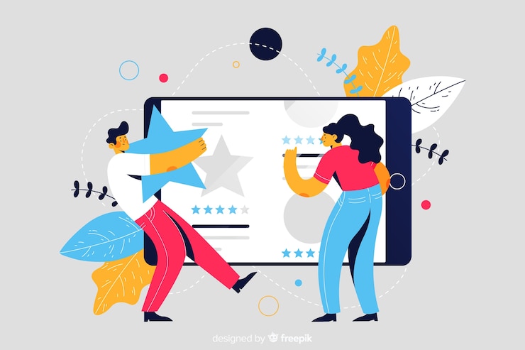Vector gratuito concepto para landing page de reseñas