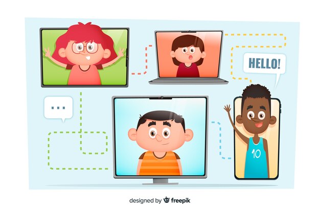 Concepto para landing page de videoconferencia