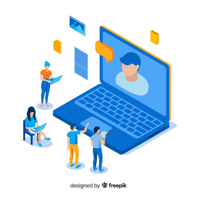Concepto de landing page de videoconferencias