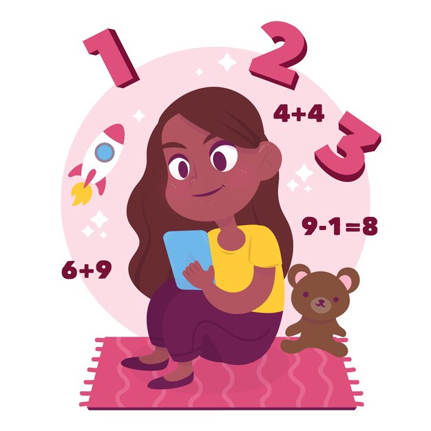 Concepto de lecciones en línea para niños