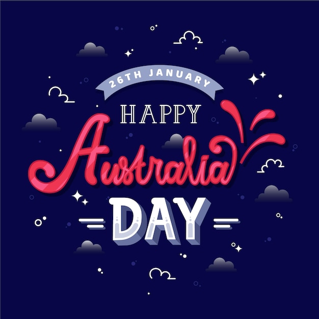 Vector gratuito concepto de letras del día de australia