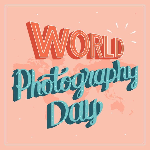 Concepto de letras del día mundial de la fotografía