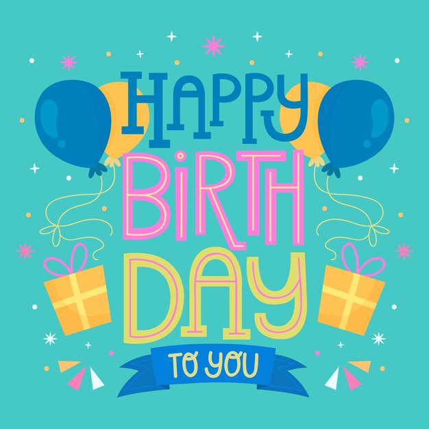 Concepto de letras feliz cumpleaños
