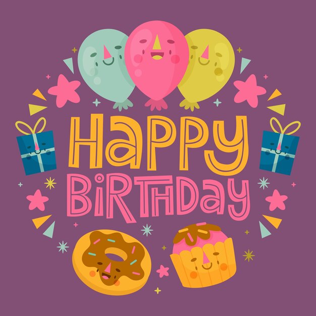 Concepto de letras feliz cumpleaños