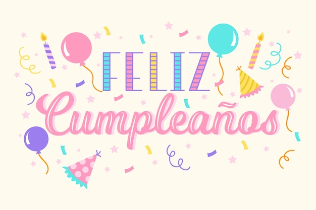 Vector gratuito concepto de letras feliz cumpleaños