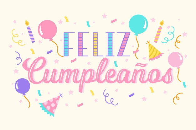 Concepto de letras feliz cumpleaños