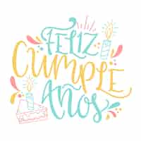 Vector gratuito concepto de letras feliz cumpleaños